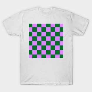 Checked pattern - purple and green checks T-Shirt